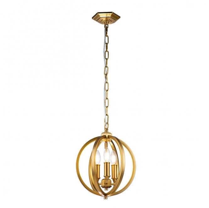 Feiss FE-CORINNE-3P-S-BB Corinne 3 Light Small Pendants in a Burnished Brass Finish