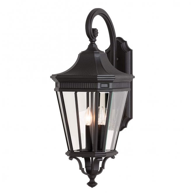 Feiss FE-COTSLN2-L-BK Cotswold Lane Outdoor IP44 3 Light Large Wall Lantern in a Black Finish
