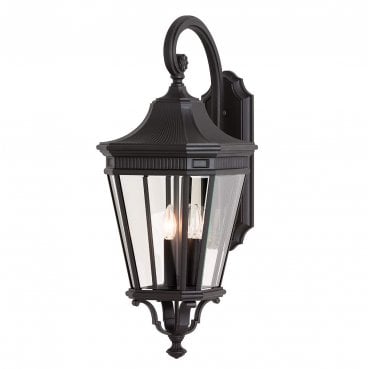 FE-COTSLN2-L-BK Cotswold Lane Outdoor IP44 3 Light Large Wall Lantern in a Black Finish