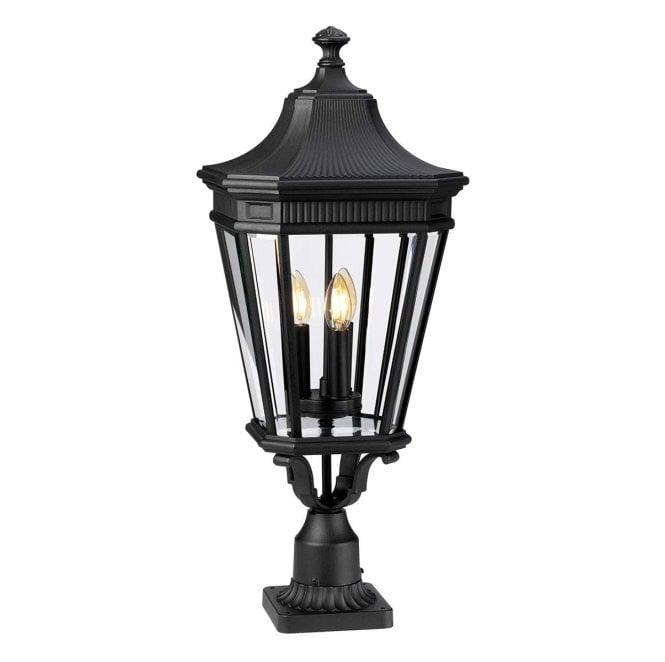 Feiss FE-COTSLN3-L-BK Cotswold Lane Outdoor IP44 3 Light Large Pedestal in a Black Finish