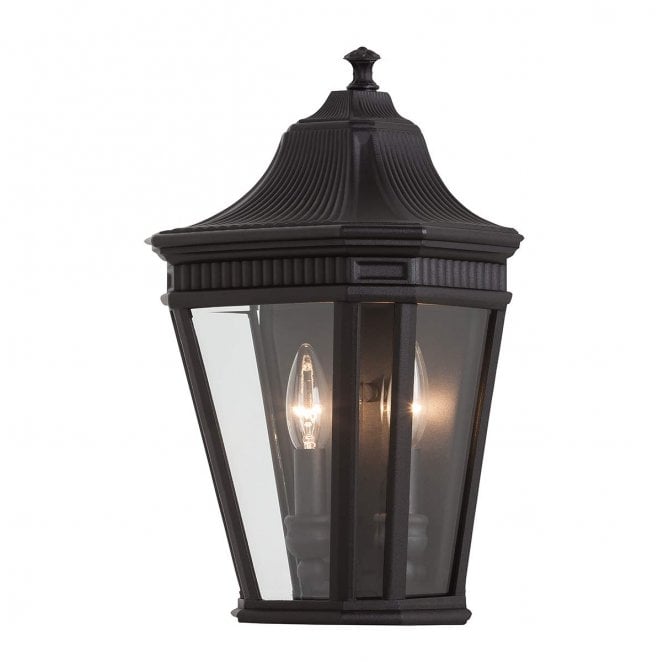 Feiss FE-COTSLN7-BK Cotswold Lane Outdoor IP44 2 Light Half Wall Lantern in a Black Finish