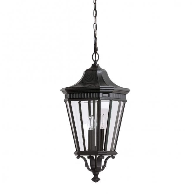 Feiss FE-COTSLN8-L-BK Cotswold Lane Outdoor IP23 3 Light Large Chain lantern in a Black Finish