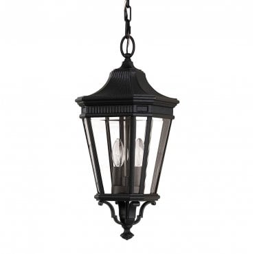 FE-COTSLN8-M-BK Cotswold Lane Outdoor IP23 2 Light Medium Chain Lantern in a Black Finish