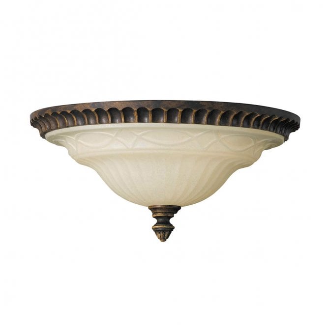 Feiss FE-DRAWING-ROOM-FA Drawing Room 2 Light Flush in a Walnut Finish