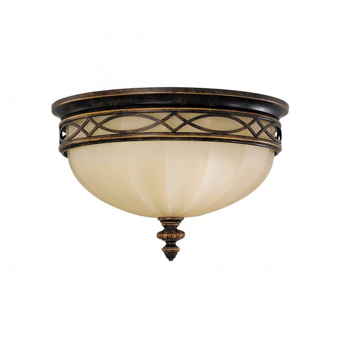 Feiss FE-DRAWING-ROOM-FB Drawing Room 3 Light Flush in a Walnut Finish