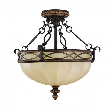 FE-DRAWING-ROOM-SFC Drawing Room 2 Light Flush in a Walnut Finish