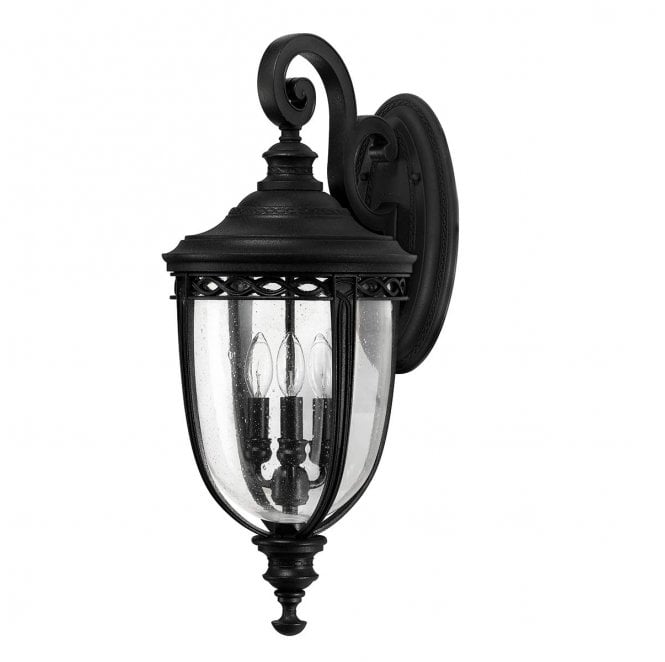 Feiss FE-EB2-L-BLK English Bridle  Outdoor IP44 3 Light Large Wall Lantern in a Black Finish