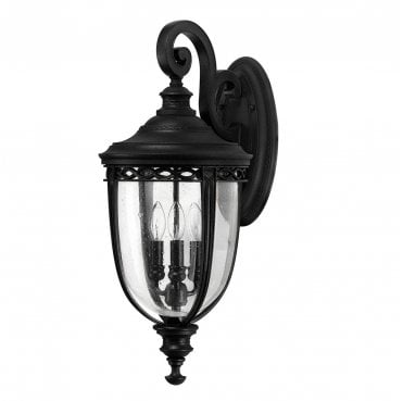 FE-EB2-L-BLK English Bridle  Outdoor IP44 3 Light Large Wall Lantern in a Black Finish