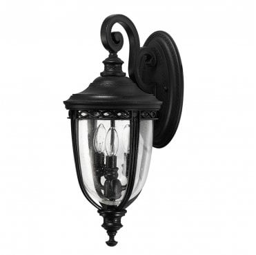 FE-EB2-M-BLK English Bridle Outdoor IP44 3 Light Medium Wall Lantern in a Black Finish