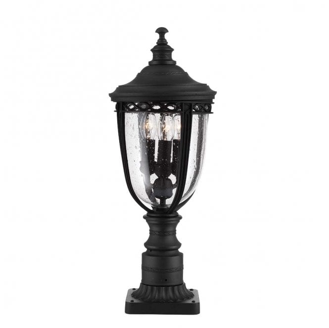 Feiss FE-EB3-M-BLK English Bridle Outdoor IP44 3 Light Medium Pedestal in a Black Finish