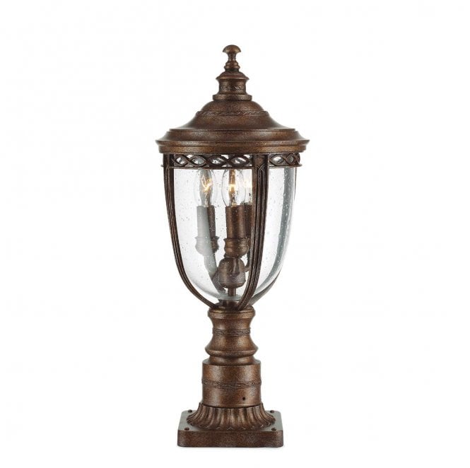 Feiss FE-EB3-M-BRB English Bridle Outdoor IP44 3 Light Medium Pedestal in a British Bronze Finish