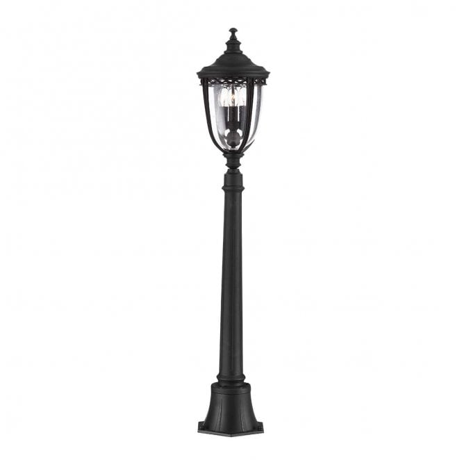 Feiss FE-EB4-M-BLK English Bridle Outdoor IP44 3 Light Medium Pillar Lantern in a Black Finish