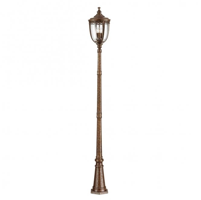 Feiss FE-EB5-L-BRB English Bridle Outdoor IP44 3 Light Large Lamp Post in a British Bronze Finish