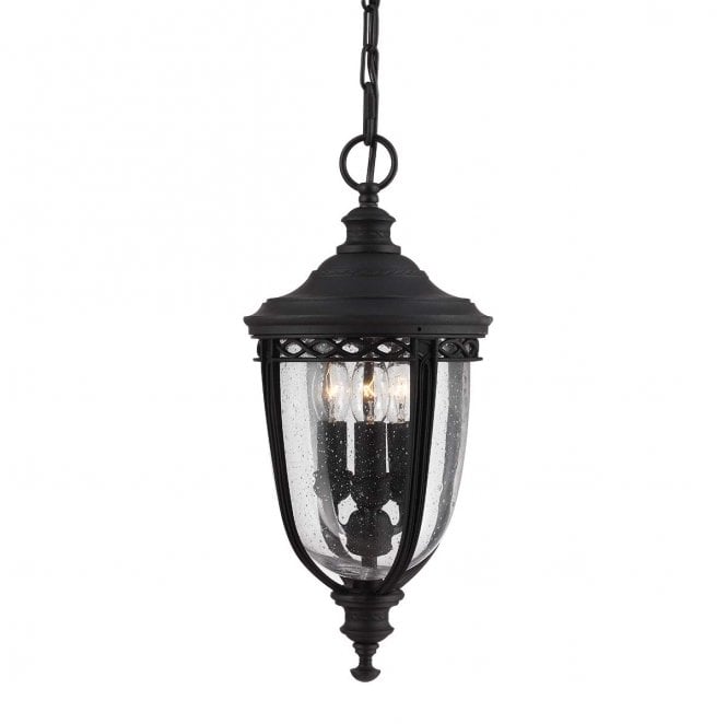 Feiss FE-EB8-M-BLK English Bridle Outdoor IP44 3 Light Medium Chain Lantern in a Black Finish