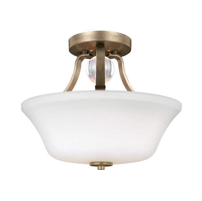Feiss FE-EVINGTON-SF-SG Evington 2 Light Semi Flush Light in a Sunset Gold Finish