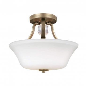 FE-EVINGTON-SF-SG Evington 2 Light Semi Flush Light in a Sunset Gold Finish