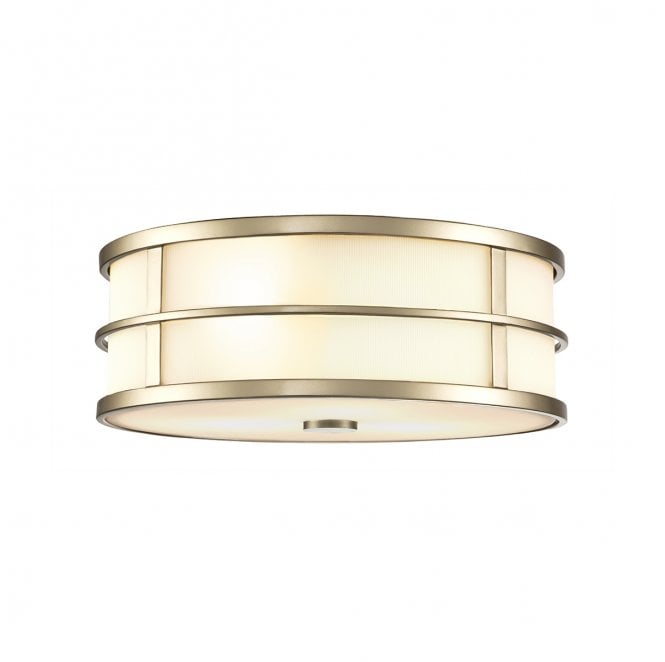 Feiss FE-FUSION-F-PNBR Fusion 3 Light Flush Light in a Painted Natural Brass Finish