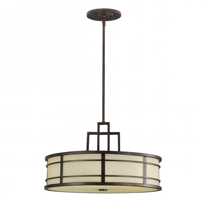 Feiss FE-FUSION-P-L Fusion 3 Light Pendant in a Grecian Bronze Finish