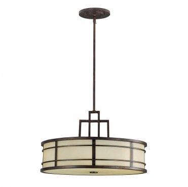 FE-FUSION-P-L Fusion 3 Light Pendant in a Grecian Bronze Finish