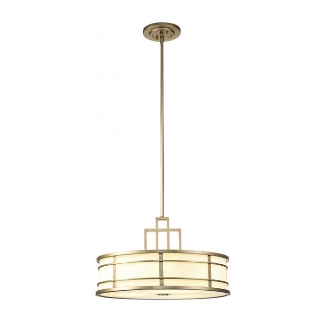 Feiss FE-FUSION-P-L-PNBR Fusion 3 Light Large Pendant in a Painted Natural Brass Finish
