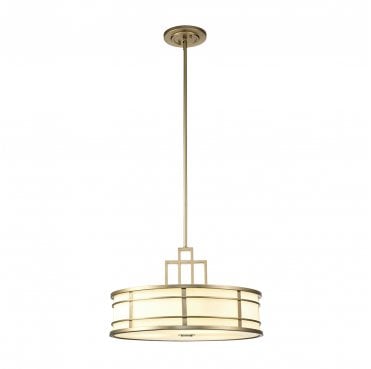 FE-FUSION-P-L-PNBR Fusion 3 Light Large Pendant in a Painted Natural Brass Finish