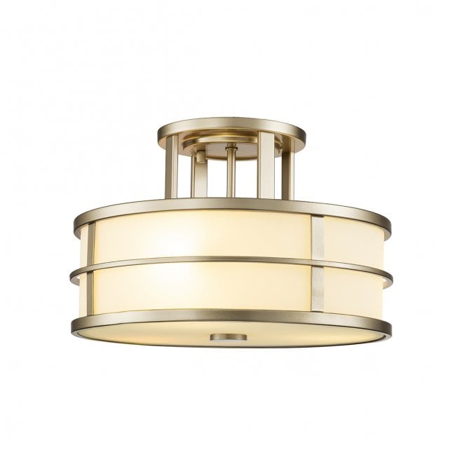 Feiss FE-FUSION-SF-PNBR Fusion 3 Light Semi Flush Light in a Painted Natural Brass Finish