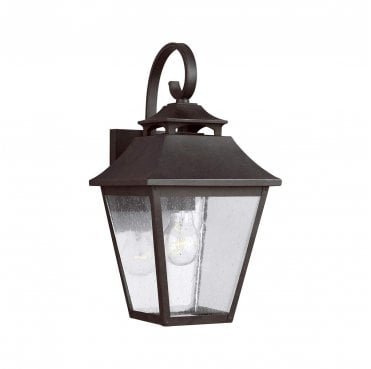 FE-GALENA2-M-SBL Galena Outdoor IP44 1 Light Medium Wall Lantern in a Sable Finish