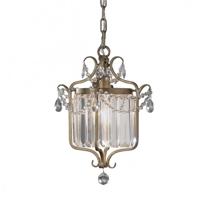 Feiss FE-GIANNA1C Gianna 1 Light Pendant in a Gilded Silver Finish