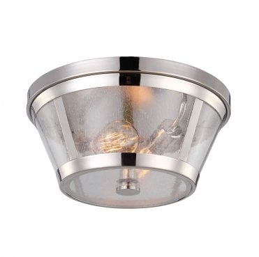 FE-HARROW-F Harrow 2 Light Flush Light in a Polished Nickel Finish
