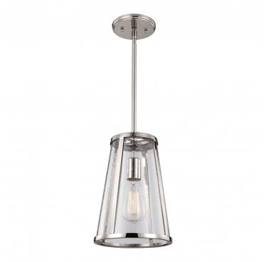FE-HARROW-P-S Harrow 1 Light Small Pendant in a Polished Nickel Finish
