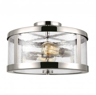 FE-HARROW-SF Harrow 2 Light Semi Flush Light in a Polished Nickel Finish