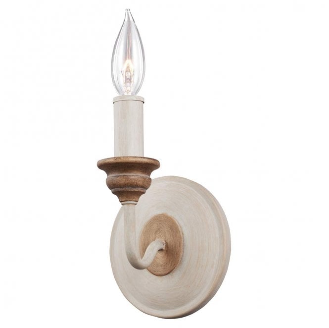 Feiss FE-HARTSVILLE1 Hartsville 1 Light Wall Light in a Chalk Washed and Beachwood Finish