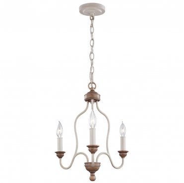 FE-HARTSVILLE3 Hartsville 3 Light Chandelier in a Chalk Washed and Beachwood Finish