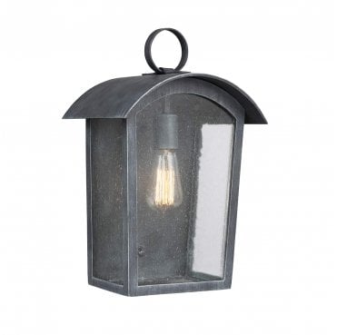 FE-HODGES-L Hodges Outdoor IP44  Large Wall Lantern in an Ash Black Finish