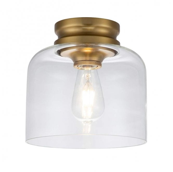 Feiss FE-HOUNSLOW-F-BB Hounslow 1 Light Flush Light in a Burnished Brass Finish