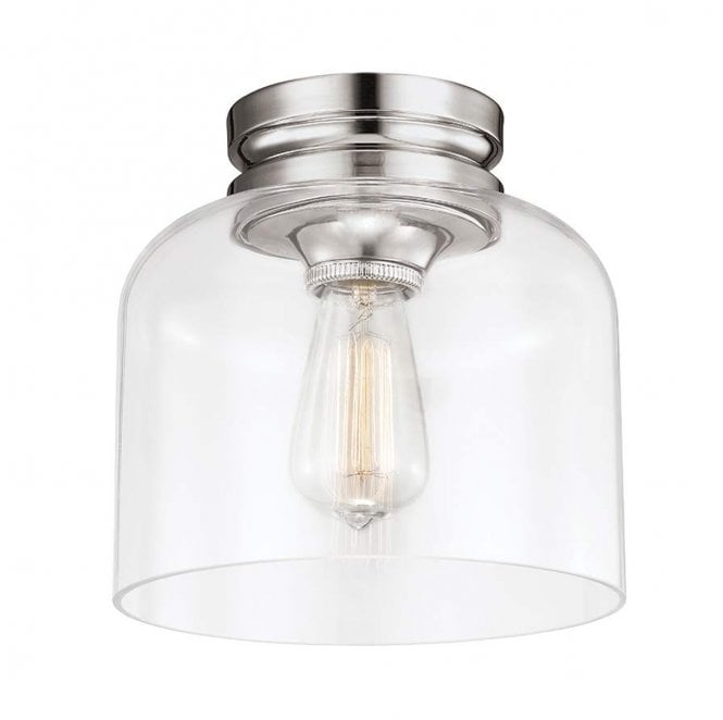 Feiss FE-HOUNSLOW-F-PN Hounslow 1 Light Flush Light in a Polished Nickel Finish