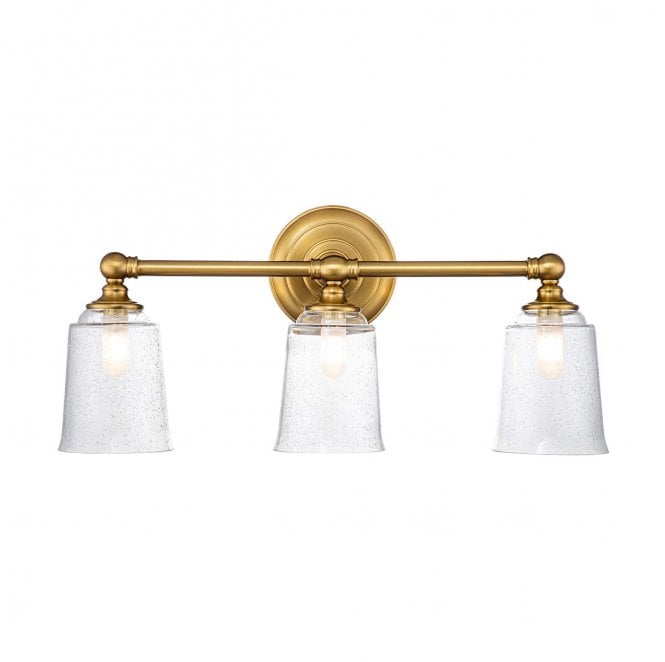 Feiss FE-HUGOLAKE3BATH-BB Huguenot Lake IP44 3 Light Wall Light in a Burnished Brass Finish