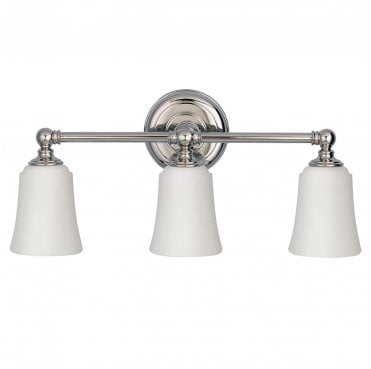 FE-HUGOLAKE3BATH Huguenot Lake IP44 3 Light Wall Light in a Polished Chrome Finish