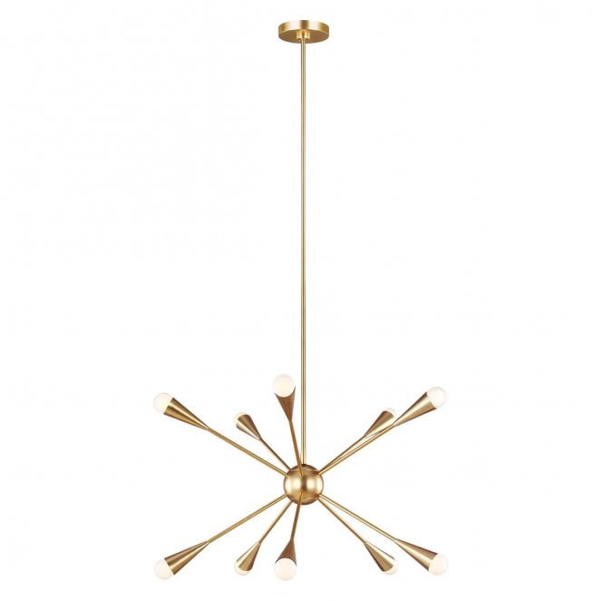 Feiss FE-JAX10-BB Jax 10 Light Chandelier in a Burnished Brass Finish