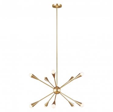 FE-JAX10-BB Jax 10 Light Chandelier in a Burnished Brass Finish