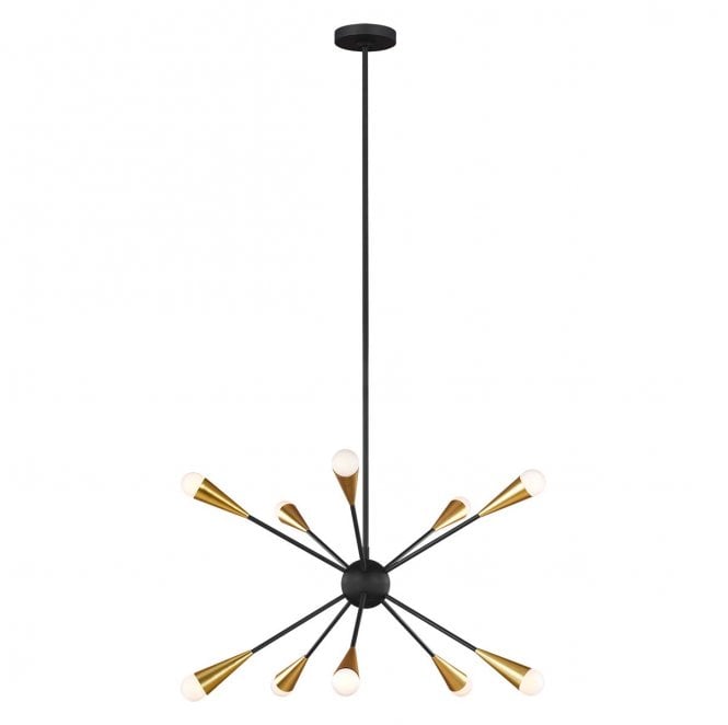 Feiss FE-JAX10-MB Jax 10 Light Chandelier in a Midnight Black Finish