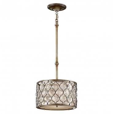 FE-LUCIA-P-C Lucia 1 Light Pendant Light in a Burnished Silver Finish