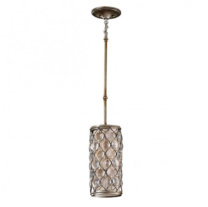 Feiss FE-LUCIA-P-D Lucia 1 Light Mini Pendant in a Burnished Silver Finish