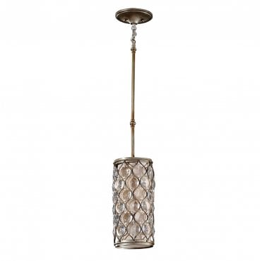 FE-LUCIA-P-D Lucia 1 Light Mini Pendant in a Burnished Silver Finish