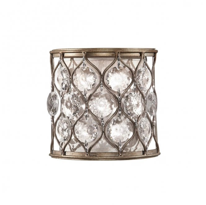 Feiss FE-LUCIA1 Lucia 1 Light Wall Light in a Burnished Silver Finish