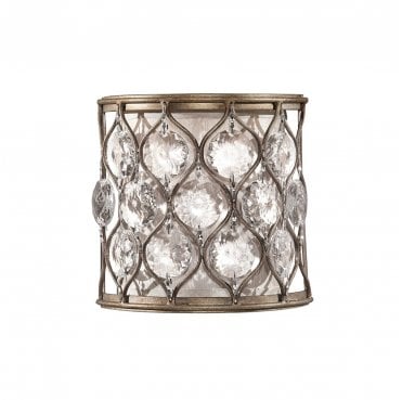 FE-LUCIA1 Lucia 1 Light Wall Light in a Burnished Silver Finish