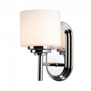 FE-MALIBU1-BATH Malibu IP44 1 Light Wall Light in a Polished Chrome Finish
