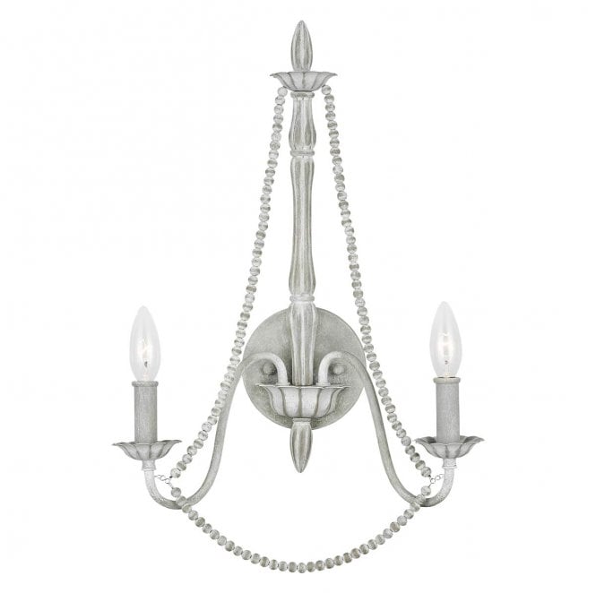 Feiss FE-MARYVILLE2 Maryville 2 Light Wall Light in a Washed Grey Finish