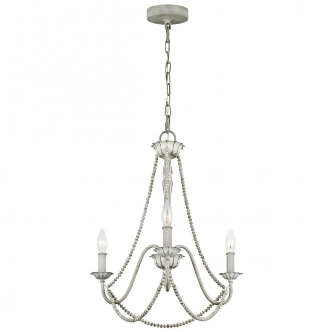 Feiss FE-MARYVILLE3 Maryville 3 Light Chandelier in a Washed Grey Finish