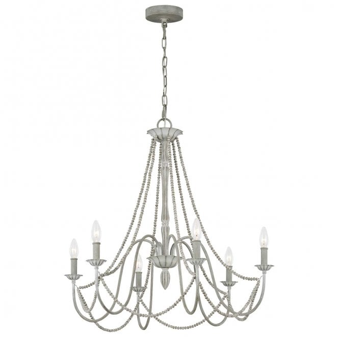Feiss FE-MARYVILLE6 Maryville 6 Light Chandelier in a Washed Grey Finish